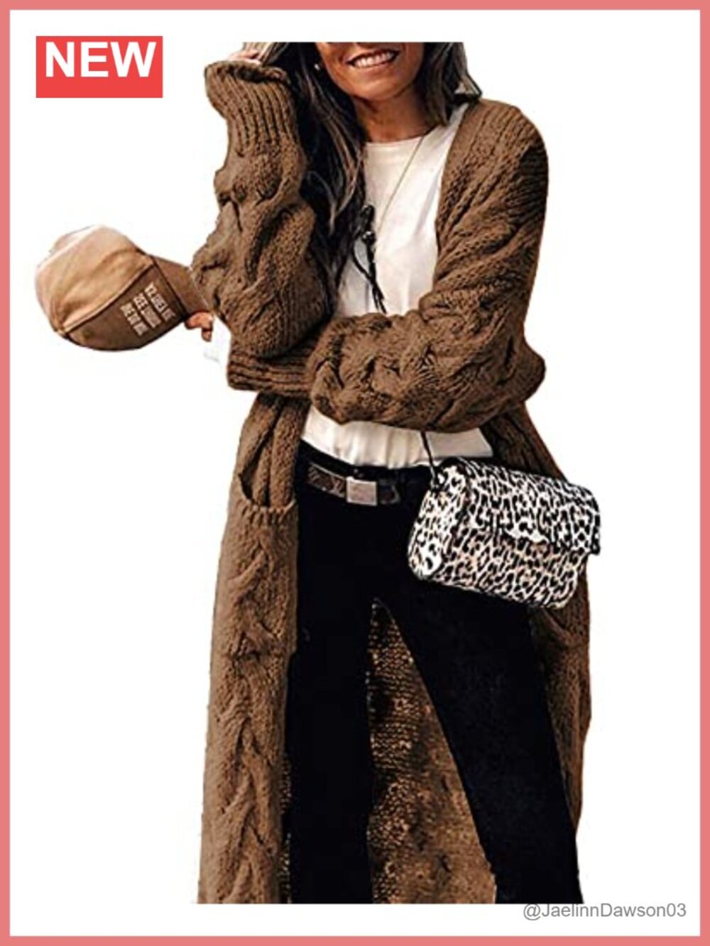 Womens Cable Knit Long Cardigan Sweater Open Front Chunky Coat